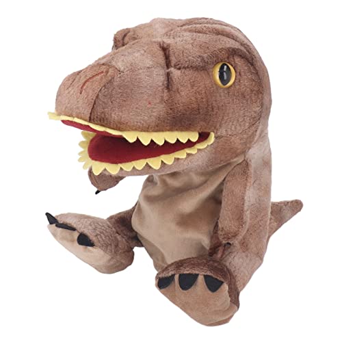 HappyFit 11,8 Zoll Plüsch-Dinosaurier-Handspielzeug, beweglicher Mund, weiches Dinosaurier-Tier-Handspielzeug für Kinder und Erwachsene (Braun) von HappyFit