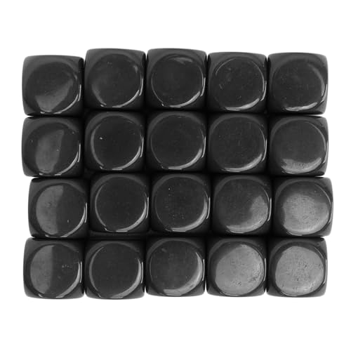 HappyFit 20 Stück Würfel, runde Ecken, blanko, Kunststoff, 16 mm, Lehrspielzeug, Würfel für Brettspiele, Partys (Black) von HappyFit