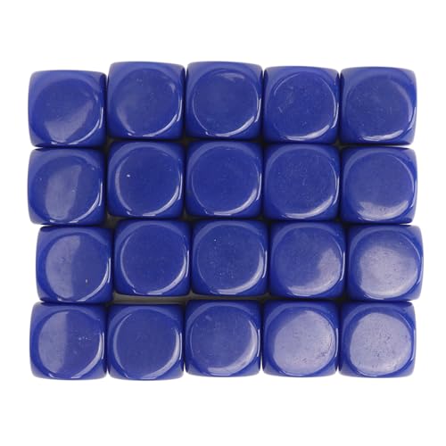 HappyFit 20 Stück Würfel, runde Ecken, blanko, Kunststoff, 16 mm, Lehrspielzeug, Würfel für Brettspiele, Partys (Blue) von HappyFit