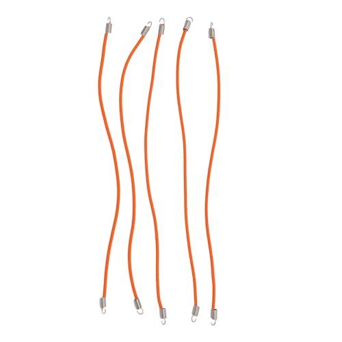 HappyFit 5 Stück 1/8 1/10 Maßstab Auto Spielzeug 5,9 Zoll elastisches Dachseil Universal realistisches RC Auto Gepäckseil für SCX10 (Orange) von HappyFit