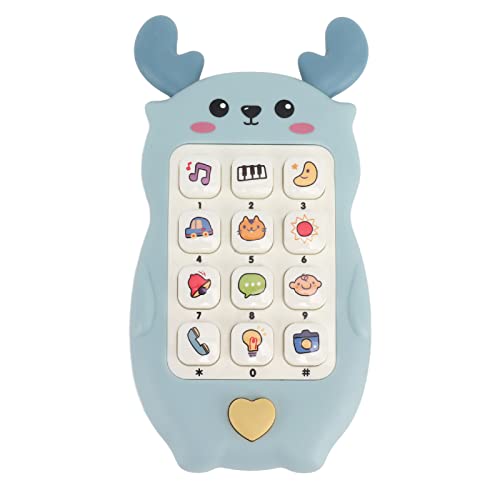 HappyFit Babyphone-Spielzeug, interaktives elektronisches Musiklicht, kaubares, frühpädagogisches Baby-Smartphone-Spielzeug (Blau) von HappyFit