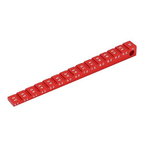 HappyFit Chassis Ride Height Gauge Aluminiumlegierung 3-10 mm RC Car Droop Gauge Zubehör für 1/10 RC Drift Car (Red) von HappyFit