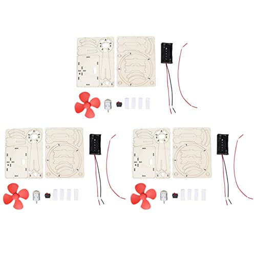 HappyFit DIY elektrischer Ventilator aus Holz, interessanter pädagogischer elektrischer Ventilator-Modellbausatz für Kinder von HappyFit