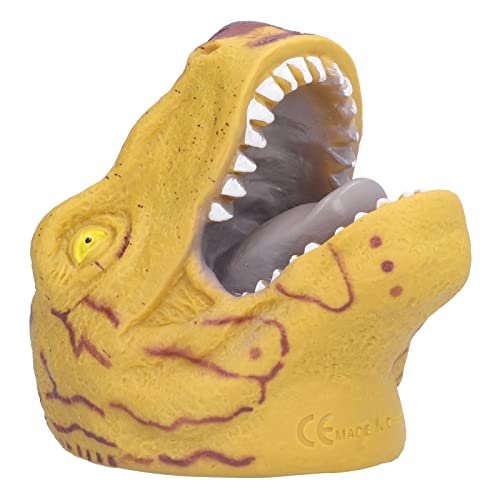 HappyFit Dinosaurier-Handpuppe, realistisches, weiches Halloween-Tyrannosaurus-Rollenspielspielzeug für Kinder (Gelb) von HappyFit