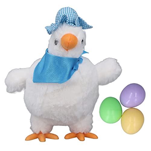 HappyFit Elektronisches Plüsch-Hühnerspielzeug, 3 Eier Legen, tanzende Musik, Stofftier-Huhn für Kinder (30cm) von HappyFit