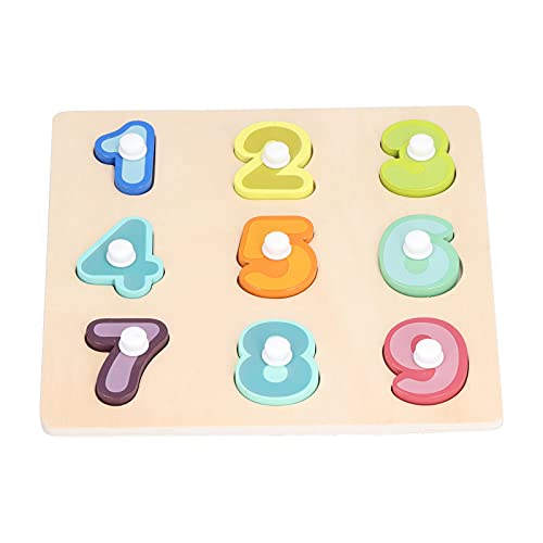 HappyFit Holz-Steckpuzzle, Lernspielzeug für Kleinkinder, Lernknauf, Puzzle-Brett, Spielzeug für Kinder (Nummer) von HappyFit