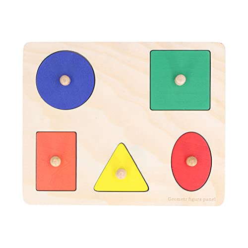 HappyFit Holzformpuzzles für Kleinkinder, frühpädagogisches Formlernpuzzle, geometrisches Formpuzzle von HappyFit