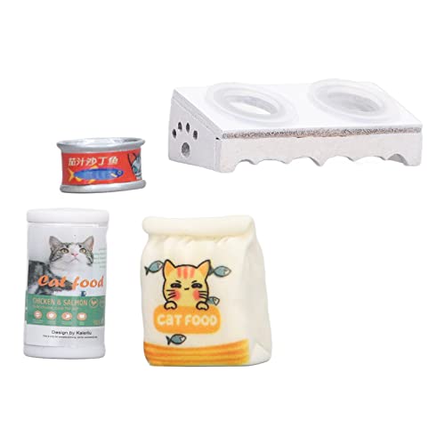 HappyFit Miniatur-Futternapf für Katzen, lebensecht, schadstofffrei, 1/12 Puppenhaus, Haustier-Leckerli-Schüssel-Set für die Gartenküche (A) von HappyFit