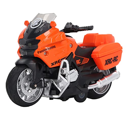 HappyFit Motorradspielzeug im Maßstab 1:16, Legierung, Sound, Licht, pädagogisches, tragbares Motorradmodell für Kinder (Orange) von HappyFit