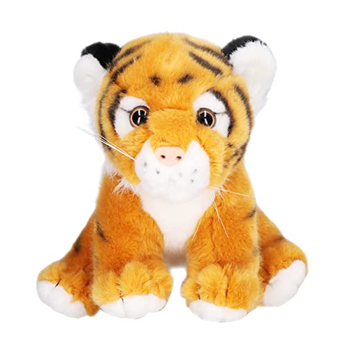 HappyFit Tiger Plüsch Tier Kinder weich niedlich Lustige Party Tiger Stofftier Heim Dekoration Geburtstags (hockender Tiger gelb) von HappyFit