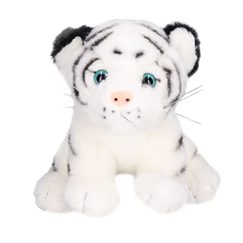 HappyFit Tiger Plüsch Tier Kinder weich niedlich Lustige Party Tiger Stofftier Heim Dekoration Geburtstags (hockender Tiger weiß) von HappyFit