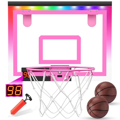 HappyGoLucky Basketballkorb Indoor, Mädchen Geschenke 3-12 Jahre Basketballkorb Kinder Spielzeug ab 5-12 Jahre Kinder Basketball Geschenke Mini Basketballkorb fürs Zimmer Basketball Korb von HappyGoLucky