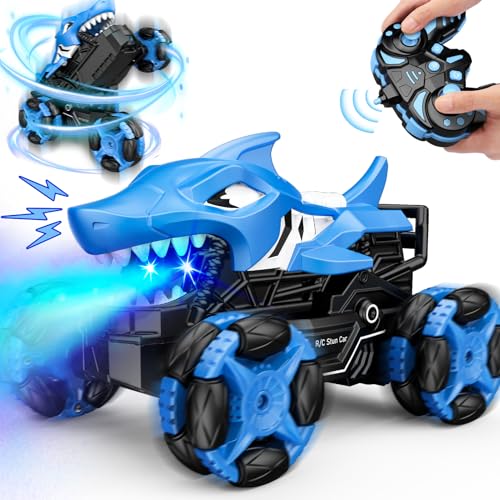 HappyGoLucky Megalodon Monster Truck, Ferngesteuertes Auto ab 3-9 Jahre RC Monstertruck Spielzeug ab 3 4 5 6 Jahre Junge Geschenk Outdoor Spielzeug Kinderspielzeug ab 4-10 Jahre Jungen Mädchen von HappyGoLucky