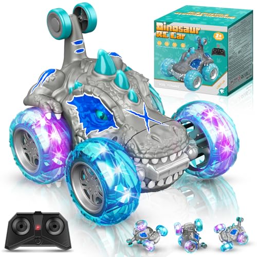 HappyGoLucky Ferngesteuertes Auto ab 3 4 5 6 7 8 Jahre, Spielzeug ab 3 4 5-9 Jahre Junge Dinosaurier Spielzeug Geschenk Junge Mädchen 4 5 6 7 8 Jahre RC Auto Monstertruck Kinderspielzeug von HappyGoLucky