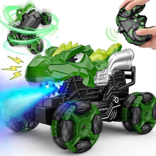 HappyGoLucky Ferngesteuertes Auto ab 3 4 5 6 Jahre, RC Monstertruck Dinosaurier Spielzeug ab 3-12 Jahre Junge Geschenk Outdoor Spielzeug Kinderspielzeug ab 4-10 Jahre Jungen von HappyGoLucky