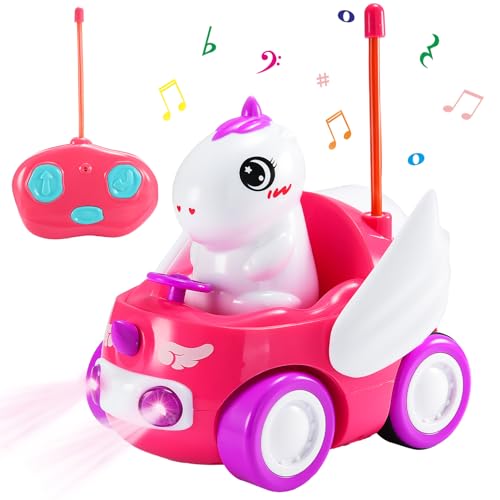 HappyGoLucky Spielzeug ab 2 3-5 Jahre, Ferngesteuertes Auto ab 2 3-5 Jahre Einhorn Geschenke für Mädchen Weihnachten Geschenk Kinder Kinderspielzeug ab 2 3 4 Jahre Geschenk Mädchen 2 3 4 5 Jahre von HappyGoLucky