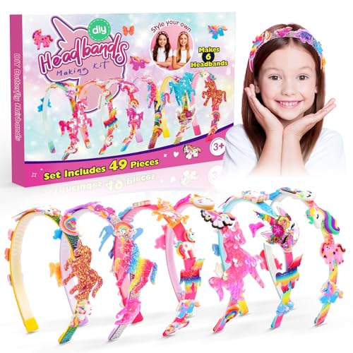 HappyKidsClub Einhorn Geschenke für Mädchen, Pferde Mädchen Geschenke 4-11 Jahre Basteln Mädchen 5-10 Jahre Spielzeug Mädchen 4 5 6 7 8 9 10 11 Jahre Haarschmuck Mädchen Einschulung von HappyKidsClub