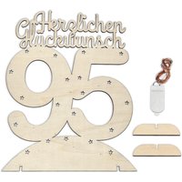 Leuchtender Aufsteller aus Holz zum 95. Geburtstag, mit 20 LEDs von Happygoods GmbH