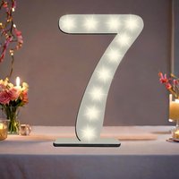 XXL Zahl weiß zum 7. Geburtstag, mit 20 LEDs, ca. 25cm x 50cm von Happygoods GmbH