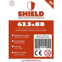 Shield Sleeves 1018430 - Shield 1, 100 Super Premium Kartenhüllen für Kartengröße 63,5 x 88 mm, Spielkarten-Schutzhüllen von Happyshops