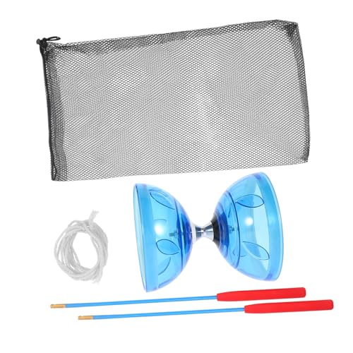 Happyyami 1 Satz Fitness-Diabolo lustig Spiele jo Trick Sport wiederverwendbares Diabolo für ältere Menschen Chinesisches Diabolo für Kleinkinder Professionelles Diabolo TPU Blue von Happyyami