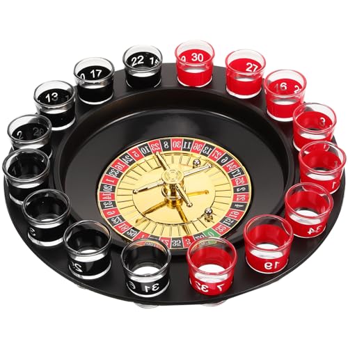 Happyyami 1 Satz Weindrehteller Würfelspiel Punkt Poolparty Roulette-Brett Die drinkspiel unterhaltungsspiele Plattenspieler wiederverwendbares Rouletterad lustiges Rouletterad Plastik von Happyyami