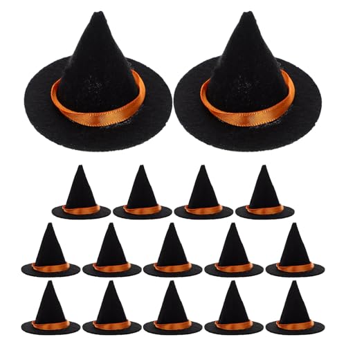 Happyyami 16 Mini-Halloween-Hexenhüte – Flaschenaufsätze aus schwarzem Filz, niedliche Miniatur-Hexenhut-Ornamente, gruseliges Puppen-Ankleidezubehör für die festliche Party zu Hause Happyyami 16 Mini-Halloween-Hexenhüte – Flaschenaufsätze aus schwarzem Filz, niedliche Miniatur-Hexenhut-Ornamente, gruseliges Puppen-Ankleidezubehör für die festliche Party zu Hause von Happyyami