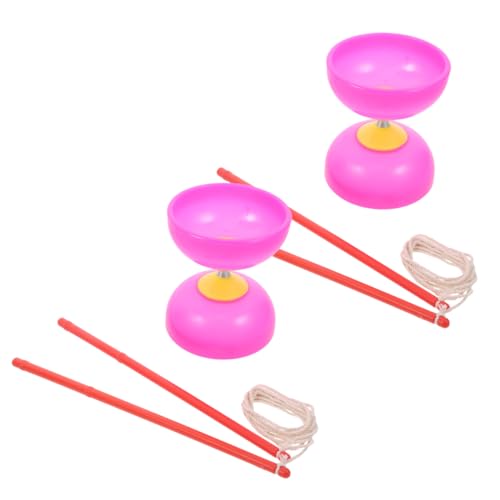 Happyyami 2 Sätze Dreilager-Diabolo Planke doppelt Kartenspiel Transparente Diabolo Fitness für traditionelles Diabolo- für ältere Menschen TPU von Happyyami