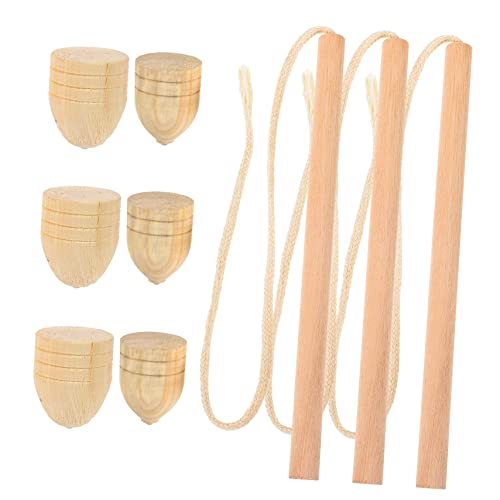 Happyyami 3 Sätze Kreiselset aus Holz interessantes Kinderspielzeug Gyroskop Outdoor draußen Kinderversorgung chinesisches traditionelles Gyro- von Happyyami