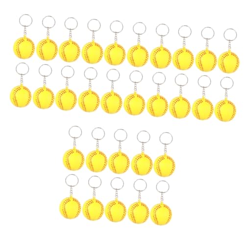 Happyyami 3 Sätze Schlüsselanhänger Schlüsselanhänger Schlüsselanhänger Für Bag Charm Gelb Baseball-schlüsselanhänger Anhänger Schlüsselanhänger Yellow 20 Stück * 3 von Happyyami