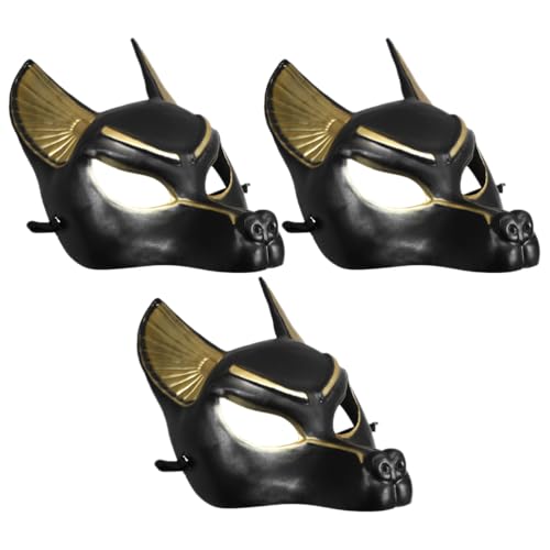 Happyyami 3-teiliges Halloween-Cosplay-Maskenset für Ägypter: Kostüm-Anziehmaske für Maskenball-Anziehpartys – Neuartige Halloween-Kostüm-Requisiten Happyyami 3-teiliges Halloween-Cosplay-Maskenset für Ägypter: Kostüm-Anziehmaske für Maskenball-Anziehpartys – Neuartige Halloween-Kostüm-Requisiten von Happyyami