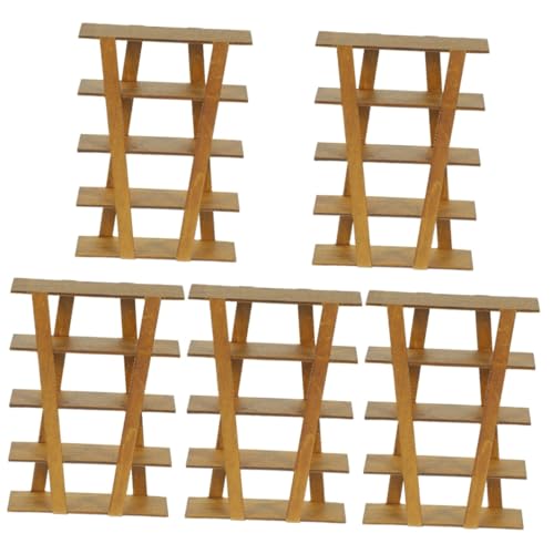 Happyyami 5St Mini-Holzmöbel Storage Shelves Storage Shelf dekoringe kucheltier stylingbã¼rsten Häuser verschleißfeste Miniaturmöbel Landschaftsgestaltung von Miniaturmöbeln von Happyyami