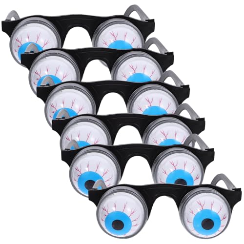 Happyyami 6 Stück Googly-Brillen Lustige Augen Neuheit Hängende Augen Frühlingsbrille Streichbrille Halloween-Kostüm-Zubehör Partyzubehör -Requisiten von Happyyami