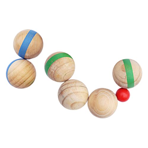 Happyyami 7St Schalen aus Massivholz für kinderspielzeug holzspielzeug sommerspielzeug stoffball Graskugeln lustige Bälle Boccia im französischen Stil Kinderbälle Holzkugeln von Happyyami