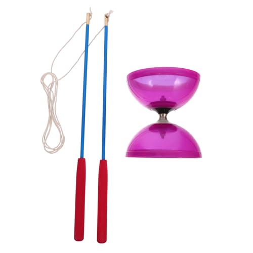 Happyyami Dreilager-Diabolo Transparente weiche Diabolo Fitness Dreifachlager Diabolo zappeln Kupplung dreifach gelagertes Diabolo Diabolo-Ballspielzeug TPU Violet von Happyyami