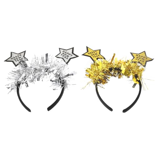 Happyyami Frohes Neues Jahr Stirnband Mit Glitzerndem Stern Design Festliches Party Zubehör Für Silvester Und Neujahrsfeiern Glänzende Tinsel Haaraccessoires Für Feiertage von Happyyami