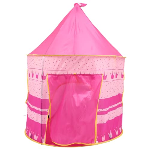 Happyyami Kinderzelt Kinder spielhaus Playhouse for Tent for Garden Tent gartenzelte Prinzessin-Zelt-Mädchen Zelt drinnen Kinder Indoor-Zelt Spielzeughaus für Kinder Stoff Rosa von Happyyami