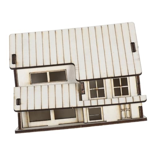 Happyyami Miniaturhaus holzspielzeug spielzeughaus holzhaus zum bemalen weihnachtsdekoration Zubehör Weihnachtsmodell Weihnachtshaus Machen Sie Ihr eigenes 3D- Holzhaus-Puzzle Beige von Happyyami