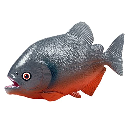 Happyyami Piranha Spielzeug Fische Künstliches Fischmodell Weihnachtsfisch-Ornament Restaurant- Showcase- Ornament. Kunststofffischmodell Sea Fish Statue. Mini Dekorationen Plastik Kind Tier von Happyyami