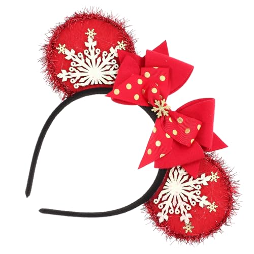 Happyyami Weihnachtliches Damen Stirnband Mit Schneeflocken Und Schleife Festliches Haarband Für Partys Und Anlässe Elegantes Accessoire Für Frauen Weihnachtsdeko Haarband von Happyyami