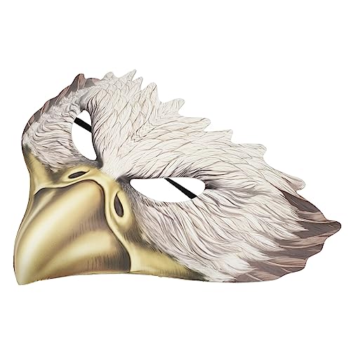 Happyyami Weißkopfseeadler-Maske Halbe Gesichtsmaske Adlermaske Halloween Maskerade Party Cosplay Adlermaske Patriotisches Kostümzubehör von Happyyami