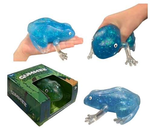 Hapros Jumbo 10,2 cm Glitzernder Zucker Squish Frosch, großer sensorischer langsam ansteigender Glitzer-Maltose-Zuckerball, Neuheit, Stressball, Fidget-Spielzeug, Geschenke für Jungen und Mädchen von Hapros