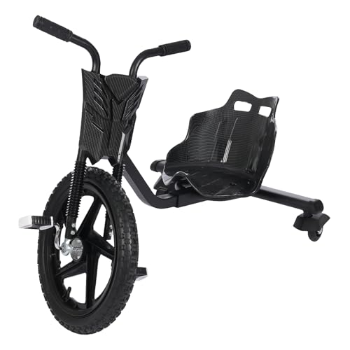 HarBin-Star 360 Grad Kinder Elektro Driftscooter, Elektrischer Drift Trike für Kinder, bis Tragfähigkeit 80 kg, Drift Trike (Schwarz A) von HarBin-Star