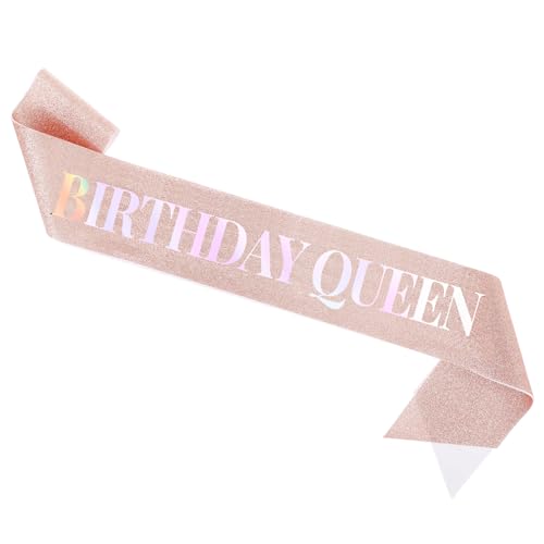 Geburtstag Königin Schärpe Roségold Birthday Queen Sash Geburtstagsschärpe Damen Geburtstagszubehör Geburtstagskönigin Schärpe von Hariendny