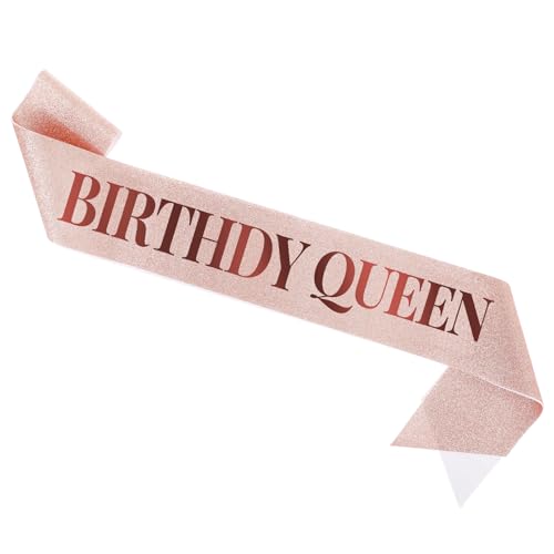 Geburtstag Schärpe Roségold Birthday Queen Sash Geburtstagsschärpe Damen Geburtstagszubehör Geburtstagskönigin Schärpe von Hariendny