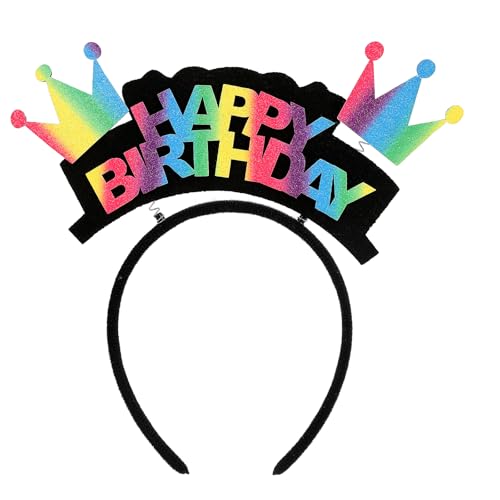 Hariendny It's My Birthday Kopfschmuck, 1 Stück Geburtstag Kopfschmuck Mädchen, Geburtstag Kronen Mädchen Stirnband, Bunte Kronen-Haaraccessoires für Frauen von Hariendny