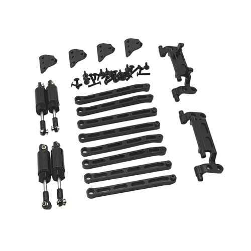 Harilla 1/12 RC-Auto, Metall-Upgrade-Kits, vordere und hintere Spurstangensitze, Stoßdämpfer, Spurstangen für MN78 Crawler Truck, ferngesteuertes Auto, Schwarz von Harilla