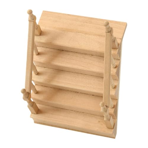 Harilla 1/12 puppenhaus Holz Treppe Puppenhaus Zubehör mit Handlauf Pädagogisches Spielzeug Landschaft Layout Prop für Geschenk Kleinkinder von Harilla