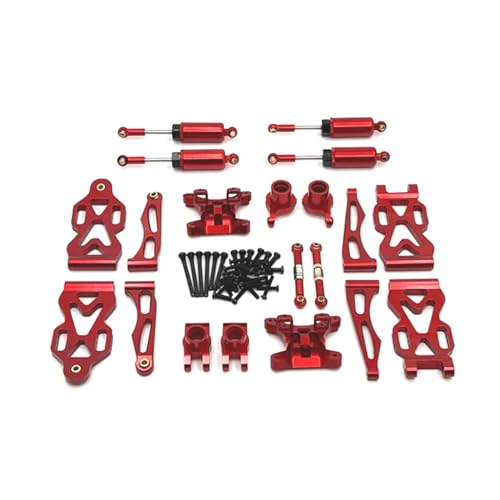 Harilla 1/16 RC-Auto, verbesserte Metallteile, RC-Autozubehör, robuste Ersatzzubehör-Kits für Q130A C8805, DIY-Zubehör, RC-Hobby-Auto, Rot von Harilla