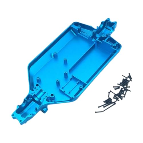 Harilla 1/16 RC Autochassis CNC Metallchassis Karosserierahmenplatte DIY Zubehör Ersatzteile Ersatz für 16101 16102 16106 16201 Automodell, Blau von Harilla